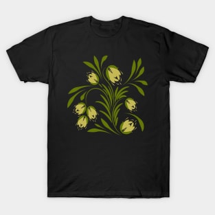 Folk flowers floral art print Flowers abstract art T-Shirt